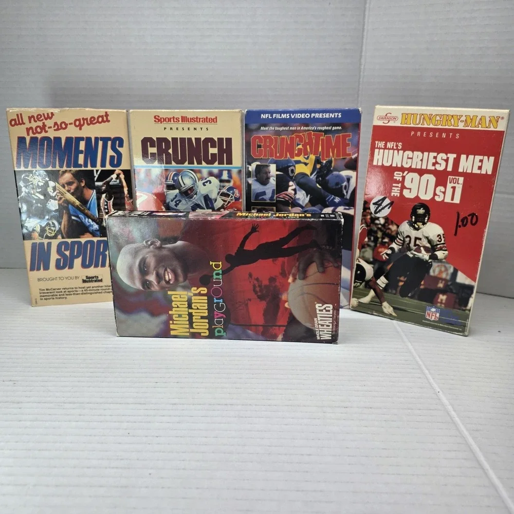 Lot of 5 VTG Sports‎ VHS Tapes NFL & NBA SI NFL Films Michael Jordan Untested